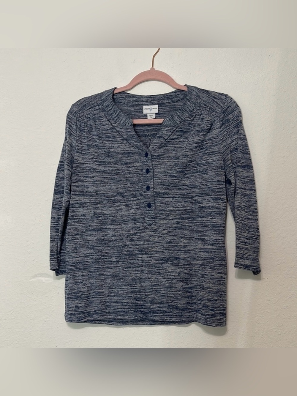 Jaclyn Smith Heathered Blue Knit Top Size S